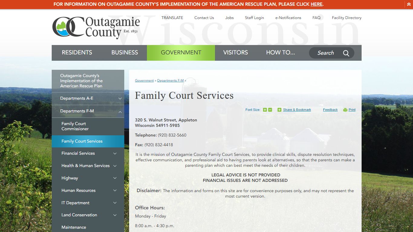 Family Court Services | Outagamie County, WI