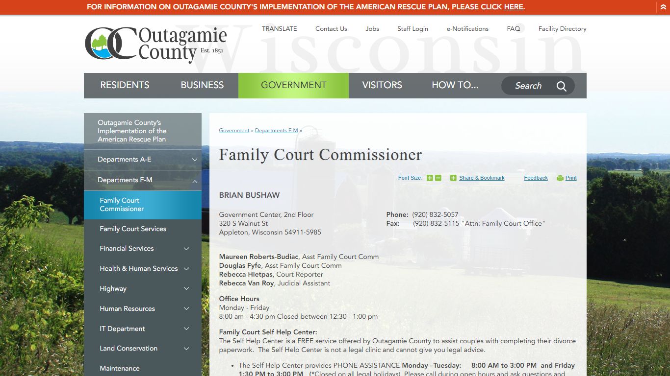 Family Court Commissioner | Outagamie County, WI